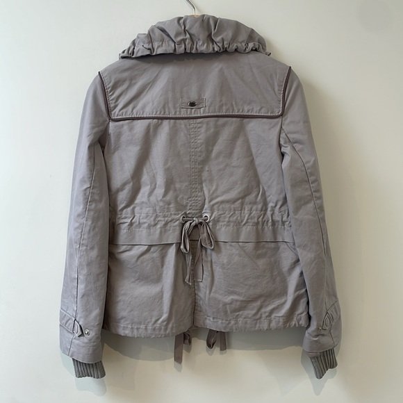Juicy Couture Womens Drawstring Jacket Coat utility SMALL Lavender Gray Zipper - Picture 6 of 15